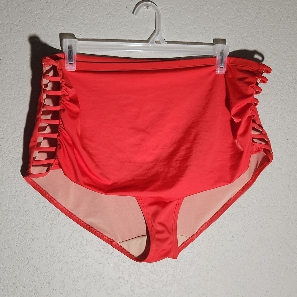 SWIM Cacique Bikini Bottom Size 26 Red Ish